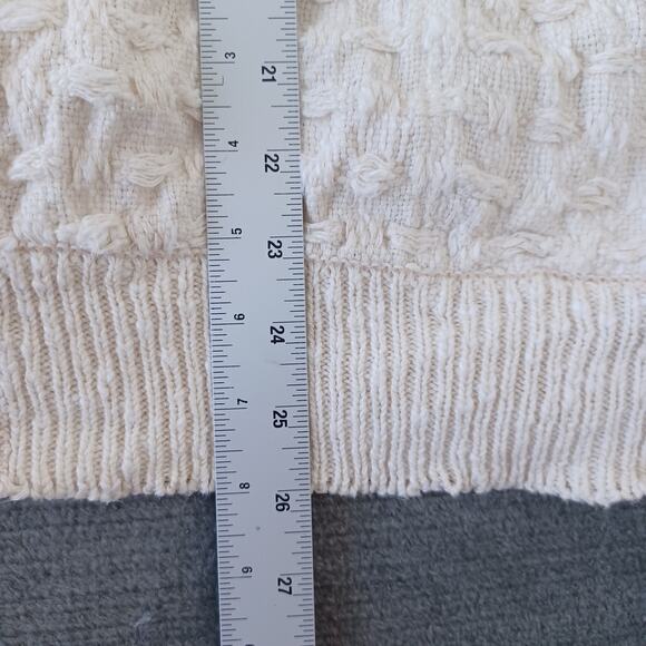 Vintage Trader Bay Cardigan Mens L Beige Linen Blend Chunky Knit V-Neck Grandpa - Picture 6 of 10